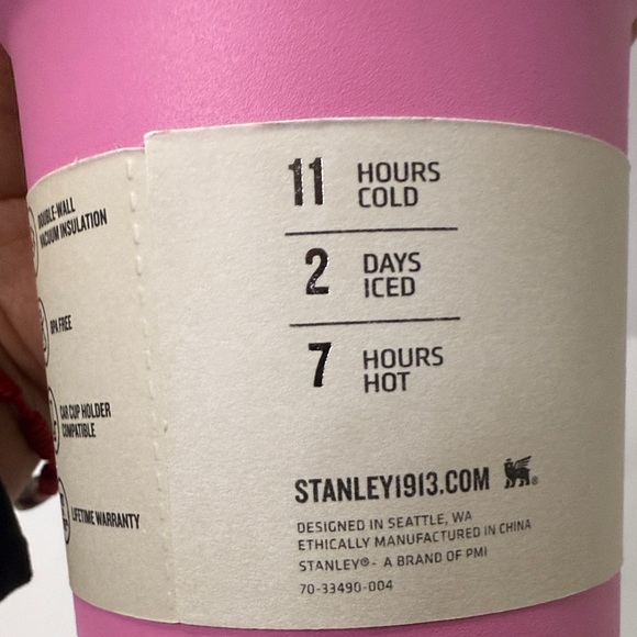 Stanley Pink Thermos with Straw 40oz - Picture 9 of 9
